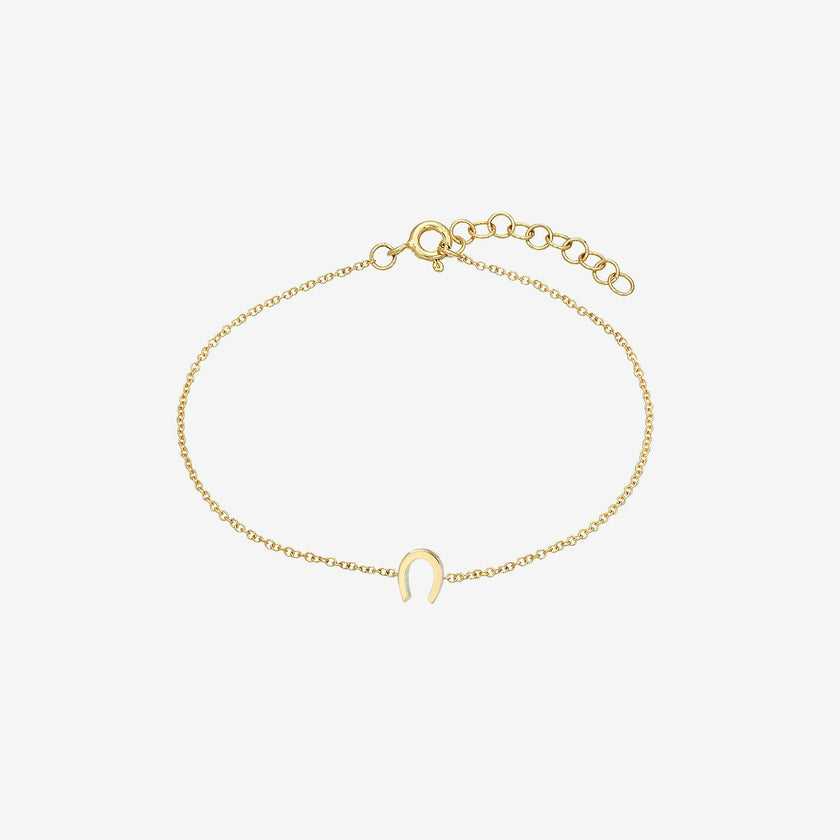 14k Gold Tiny Horseshoe Bracelet