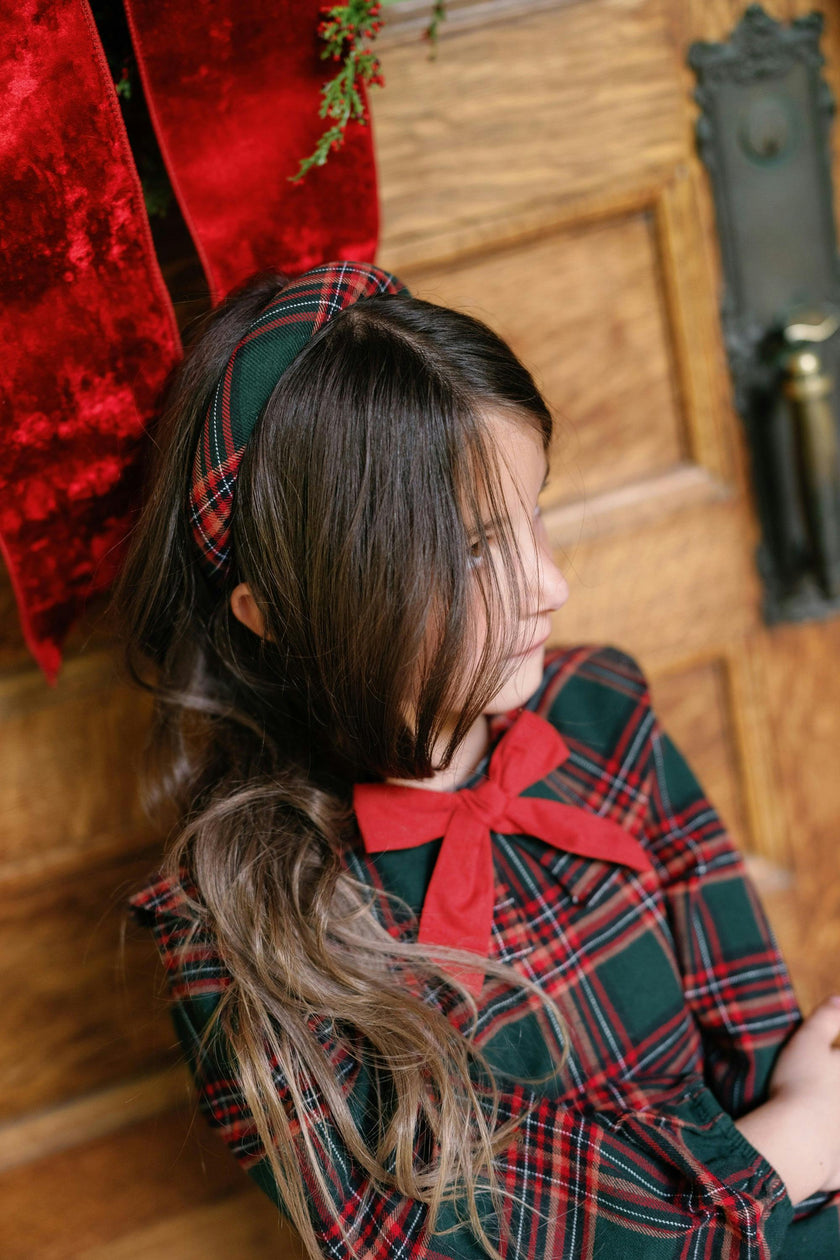 Mini Maisy Long Sleeve Dress in Evergreen Plaid