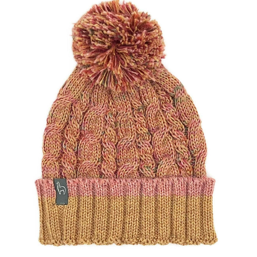 Kids Braided Pom Pom Beanie
