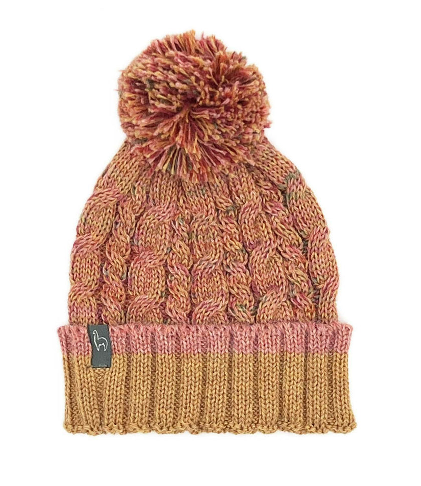 Kids Braided Pom Pom Beanie