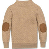 Long Sleeve Quilted Kanga Half Zip Pullover, Beige