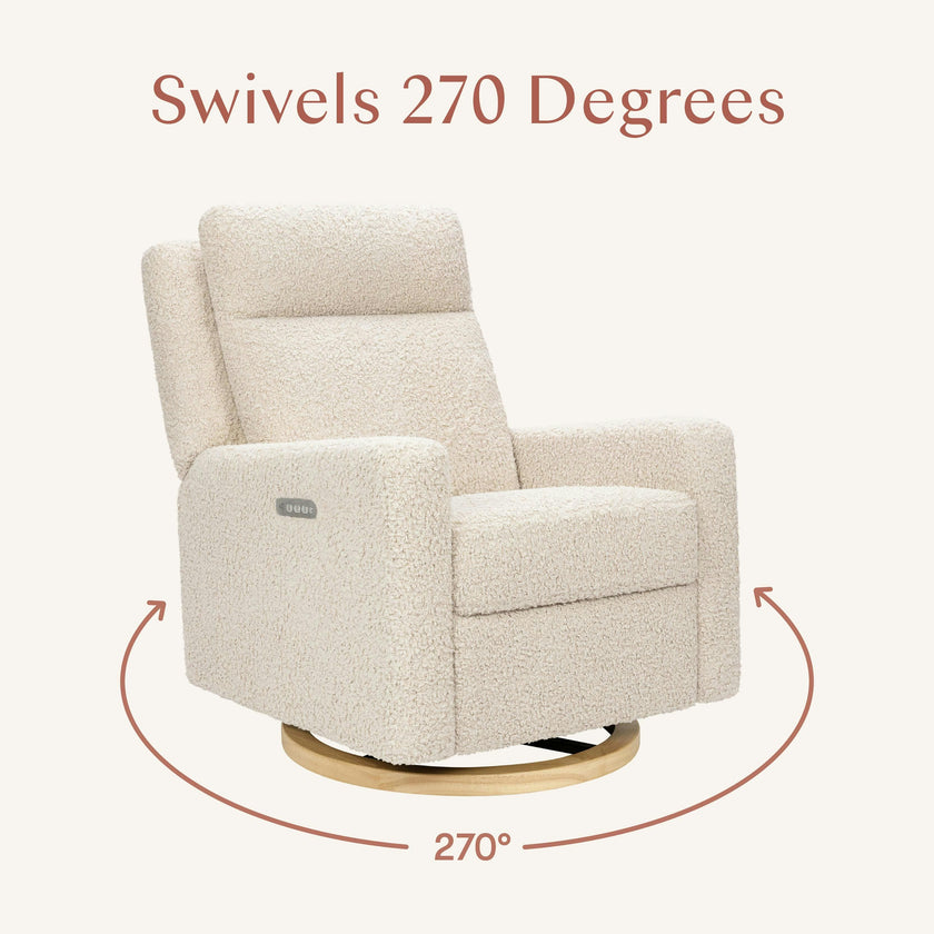 Babyletto Sigi Pro Power Recliner and Swivel Glider with Power Adjustable Headrest and Lumbar Support