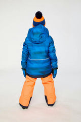 Two Piece Play Snowsuit Navy Blue and Orange with Orange Pants