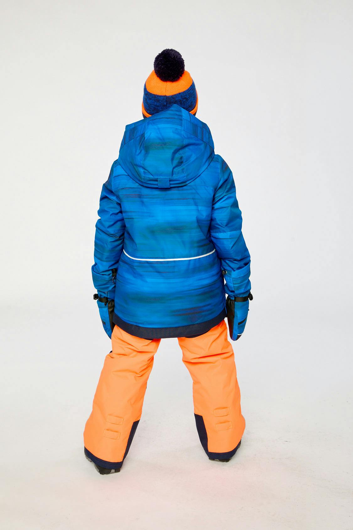 Two Piece Play Snowsuit Navy Blue and Orange with Orange Pants