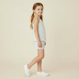 Organic Tank Top & Shorts Set - Fog Stripes