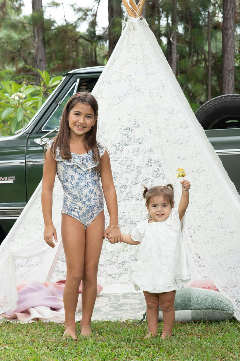 Ruffle Neckline One Piece (Sundance Print)