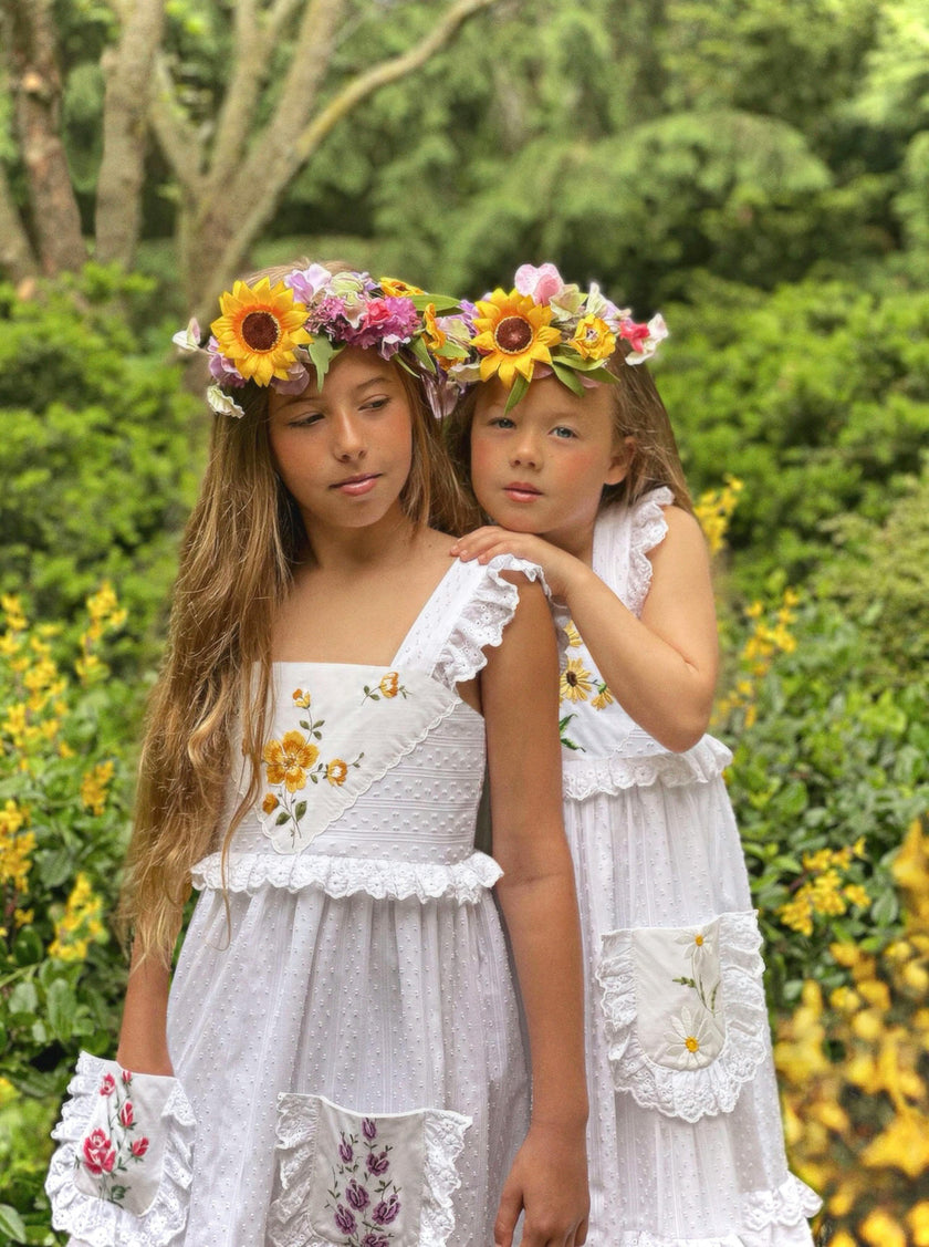 10y Heirloom Handkerchief Dress - Golden Roses