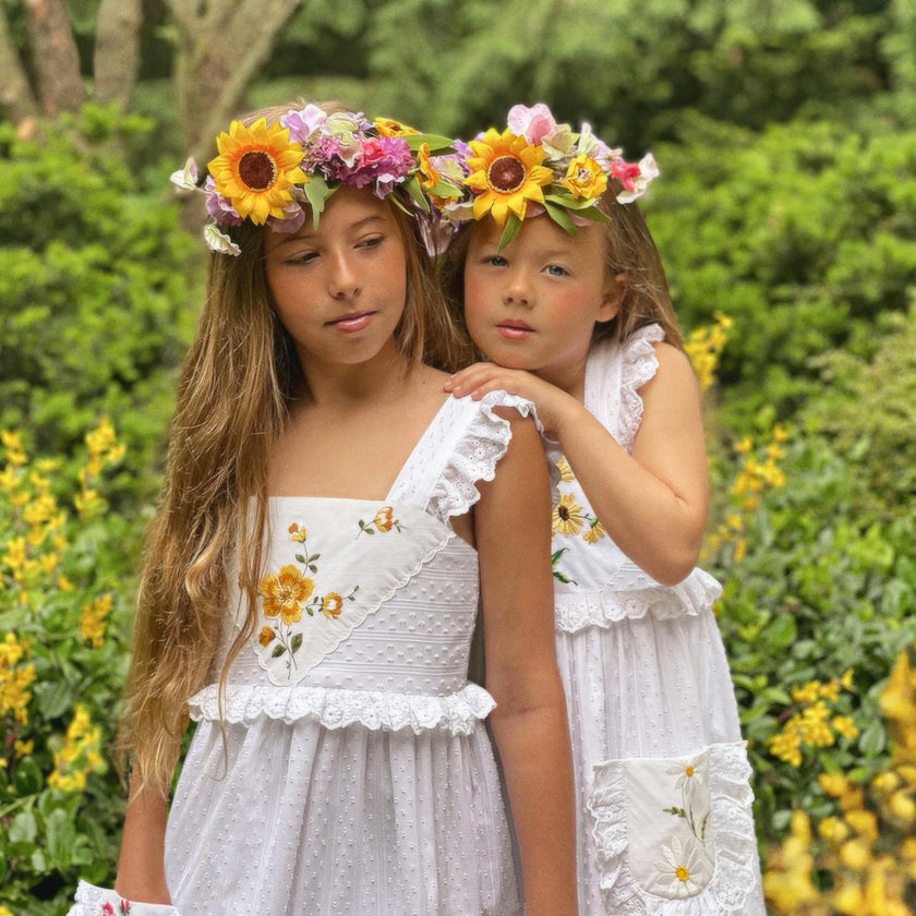 10y Heirloom Handkerchief Dress - Golden Roses