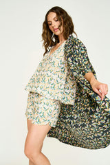 Women's Hand Screen Print Camisole Top & Pajama Shorts Set, Prints