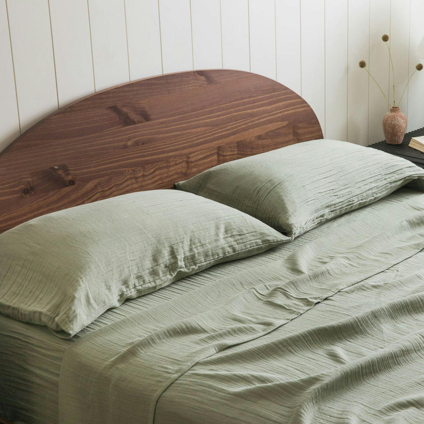 Zen Crinkled Comfort 4-Piece Sheet Set (Matcha)