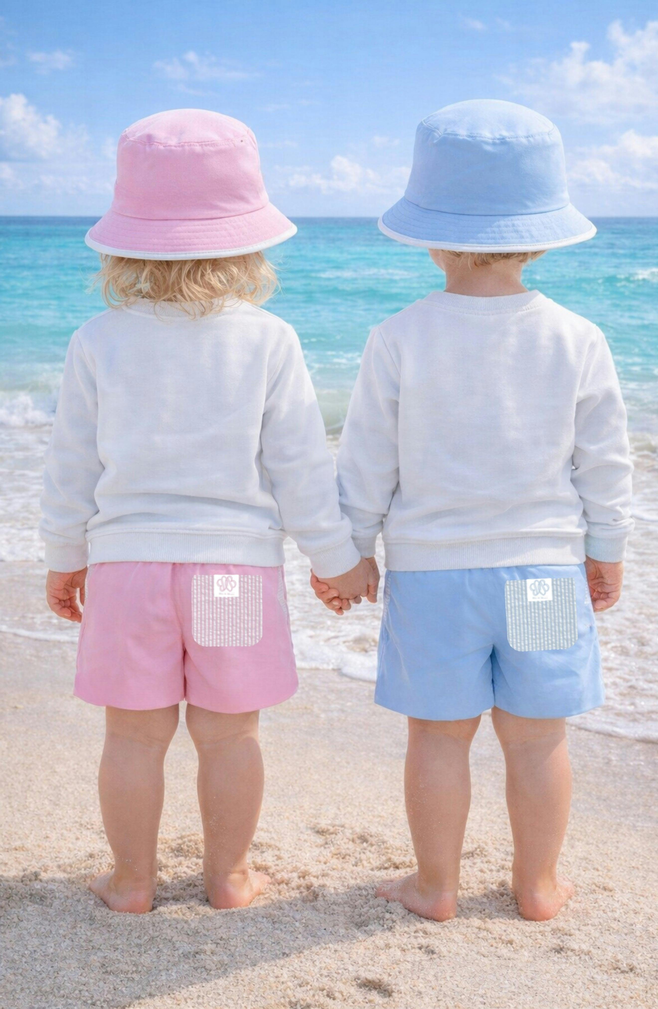 Coastal Crest Bucket Hat, Pink