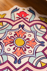Pink Scalloped Bohemian Medallion Rug by Maayan Alper-Swan