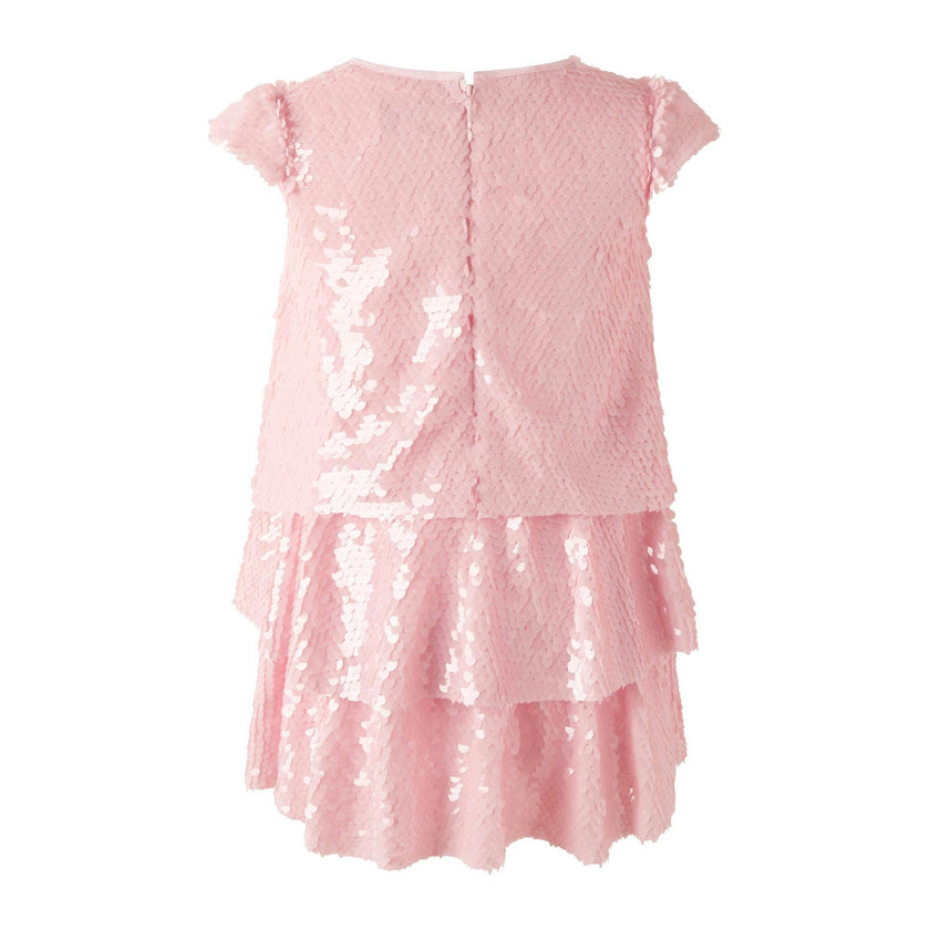 Pink Sequin Bow Dress