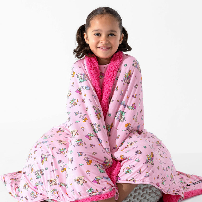 Mermaid Lagoon Bamboo Sherpa Blanket