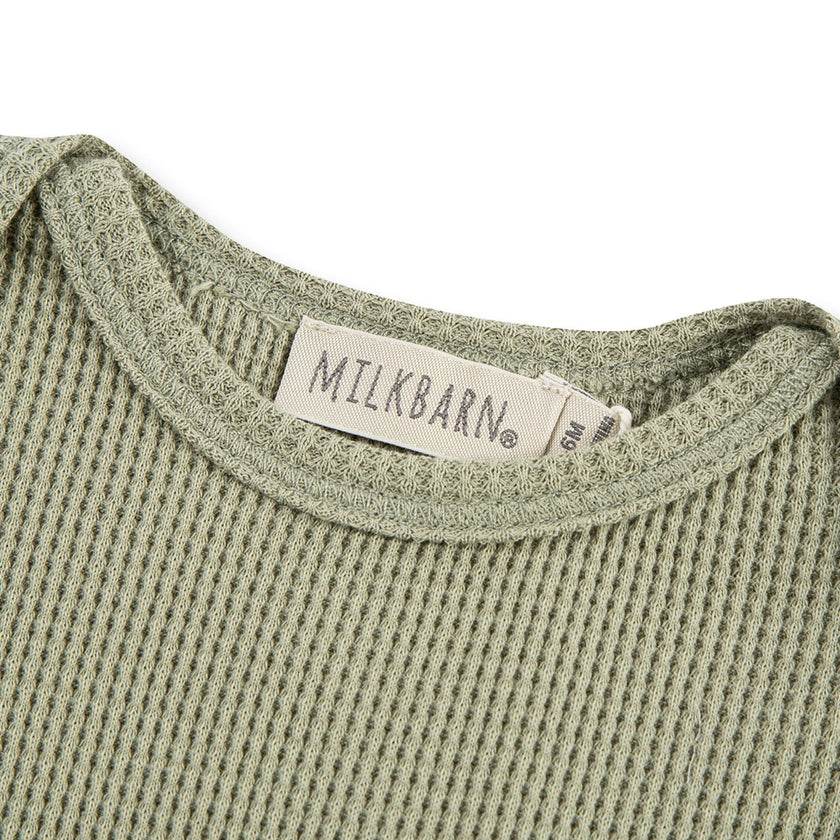 Tea Waffle Long Sleeve One Piece