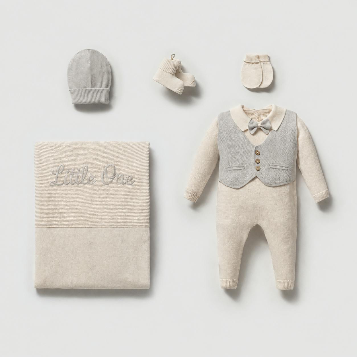 Baby Boy Organic Cotton Little One Newborn Coming Home Outfit Set