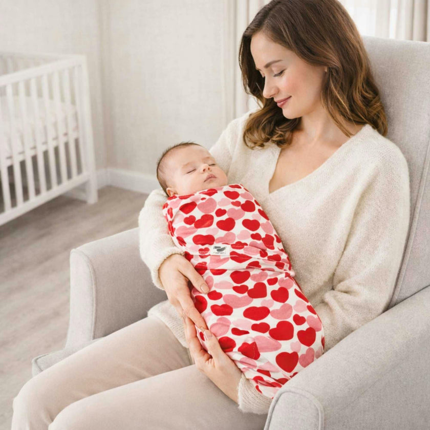 Snugababe Swaddle™ Sleep Pod - Red & Pink Hearts