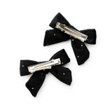 Halo Luxe Vivienne Studded Velvet Double Clip Set - Black