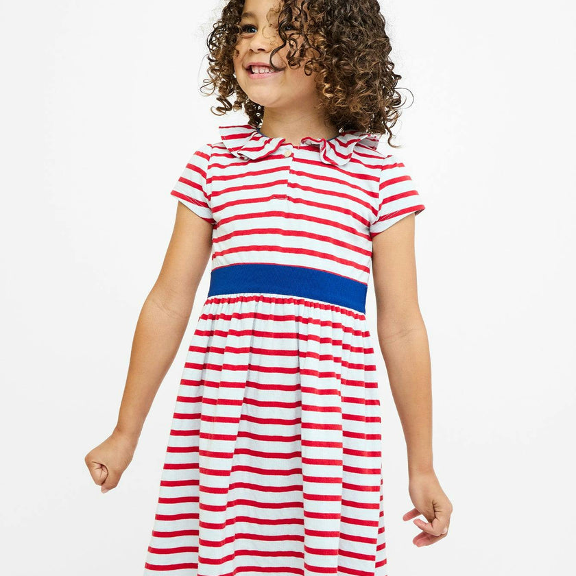 Allegra Dress, Paprika Stripe