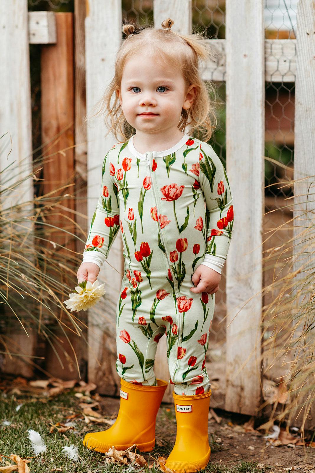 Tulip Luxe Stretch Zipper Footed Romper