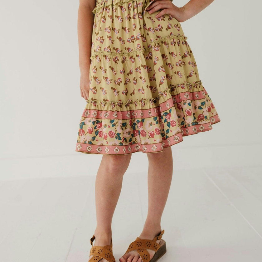 Smock Button Front Tiered Dress