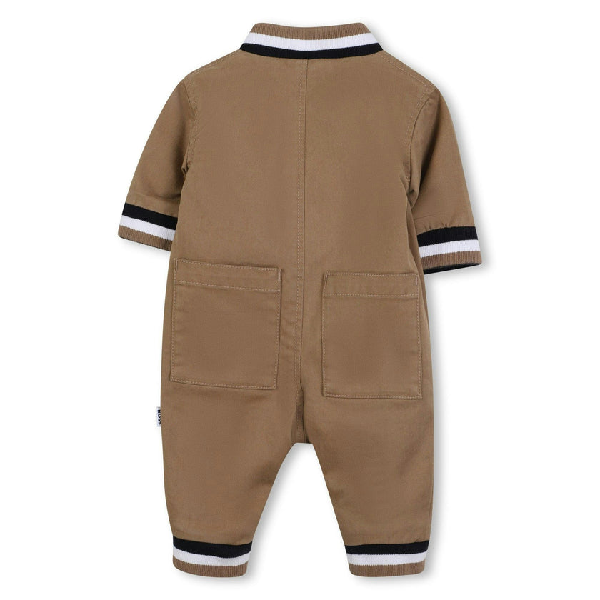 Baby Boys Brown Logo Romper