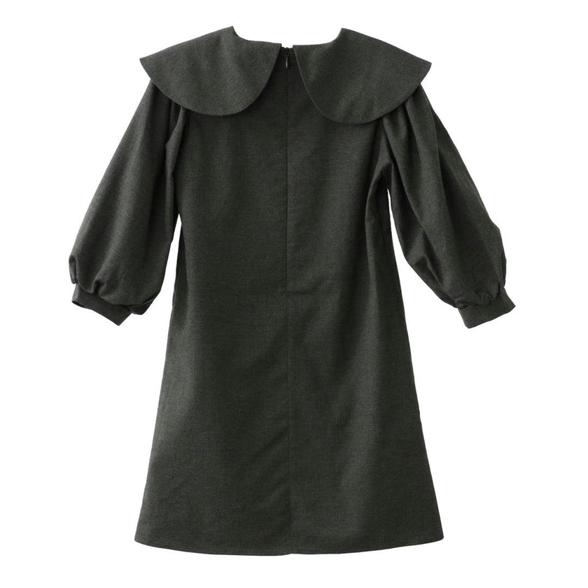 Rhea Peter Pan Collar Midi Dress, Grey