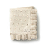 Scalloped Pointelle Blanket - Natural
