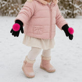 Faux Fur Pom Pom Gloves