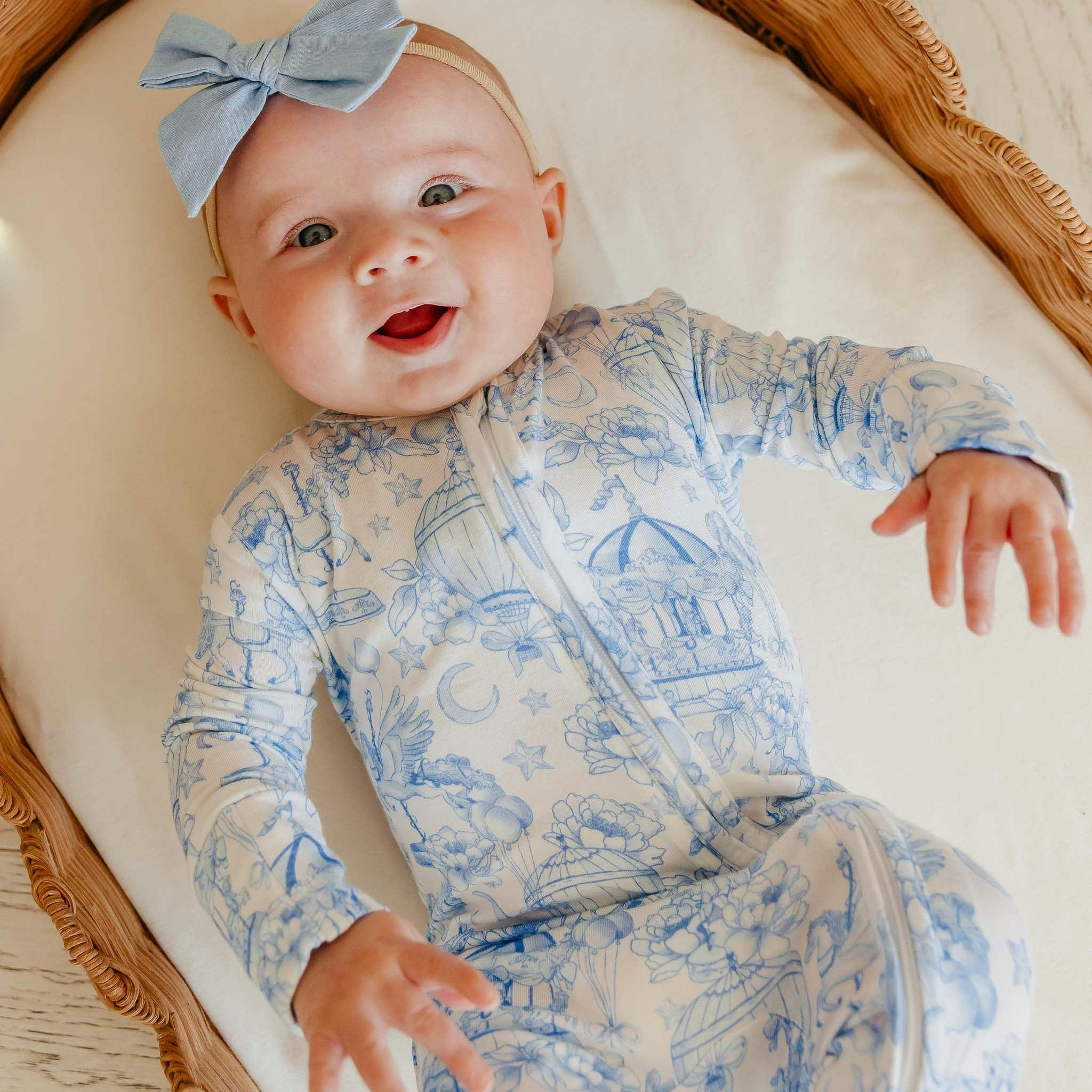 Bamboo Convertible Zip-Up Footie Pajama - Vintage Carnival