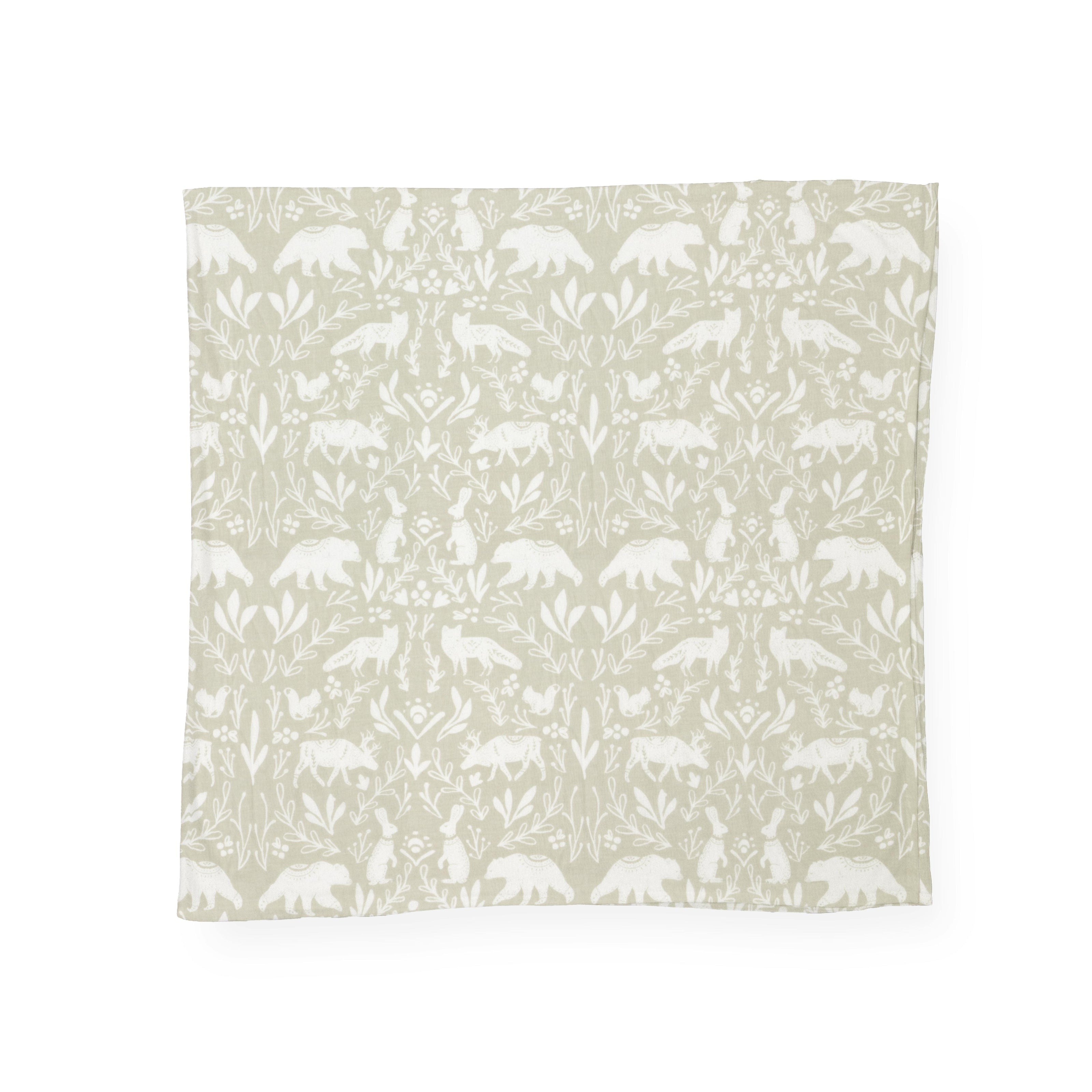 Stretch Knit Swaddle Blanket - Folk Fauna
