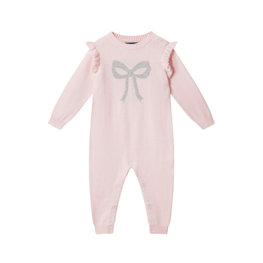 Infant Girls Sweater Romper Set | Shimmer Bow