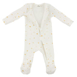 Mini Gold Star Foil Zipper Footie