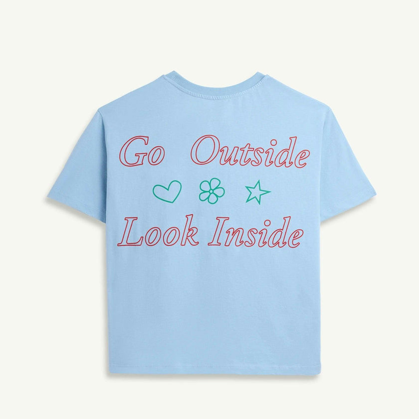 women's t-shirt – go outside look inside