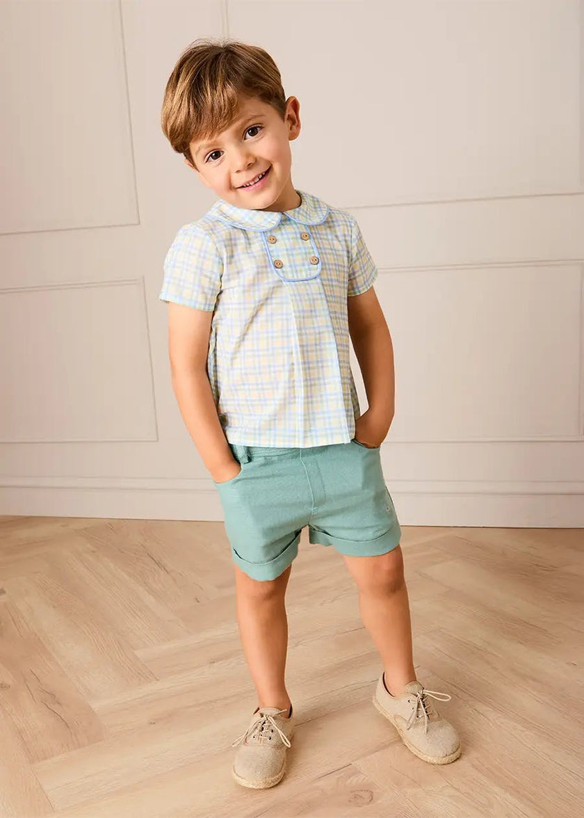 Plain Insignia Elasticated Waistband Shorts in Sage Green (12mths-4yrs)