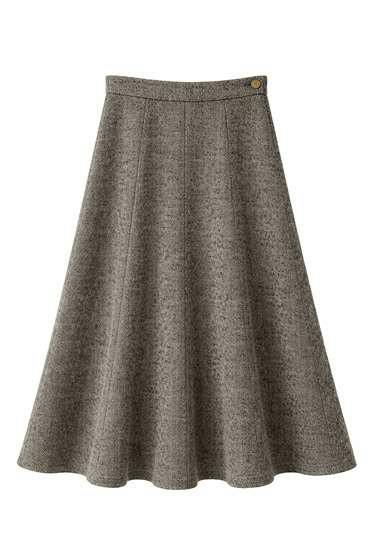 Wool Button Side Midi Skirt