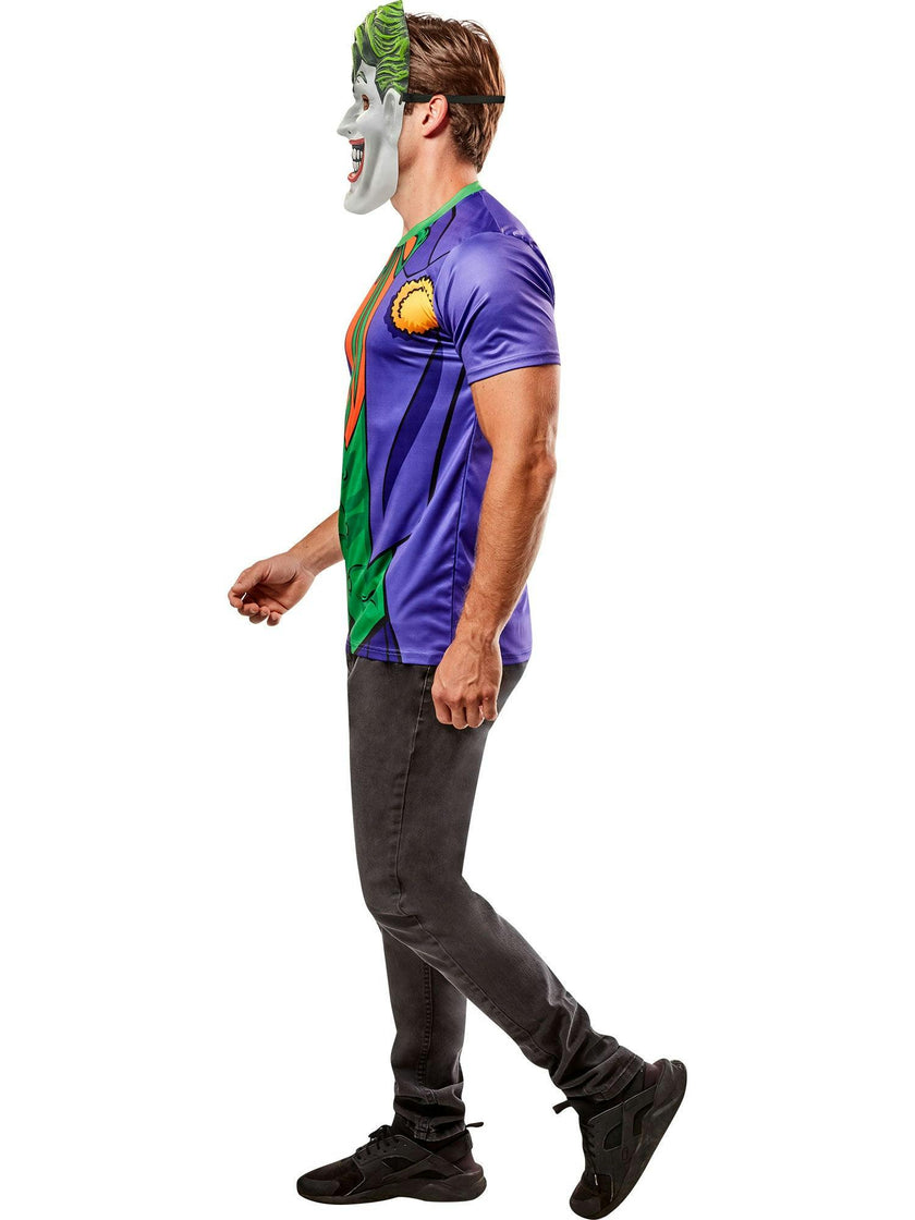 Men's DC Comics Ben Cooper The Joker T-Shirt and Half Mask