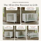 Babyletto Rolli 9-in-1 Convertible All-Stages® Crib with Bassinet & Toddler Bed Conversion Kits