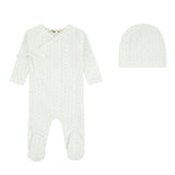Wrap With Dot Print Footie And Beanie