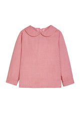 Peter Pan Shirt - Red Mini Gingham