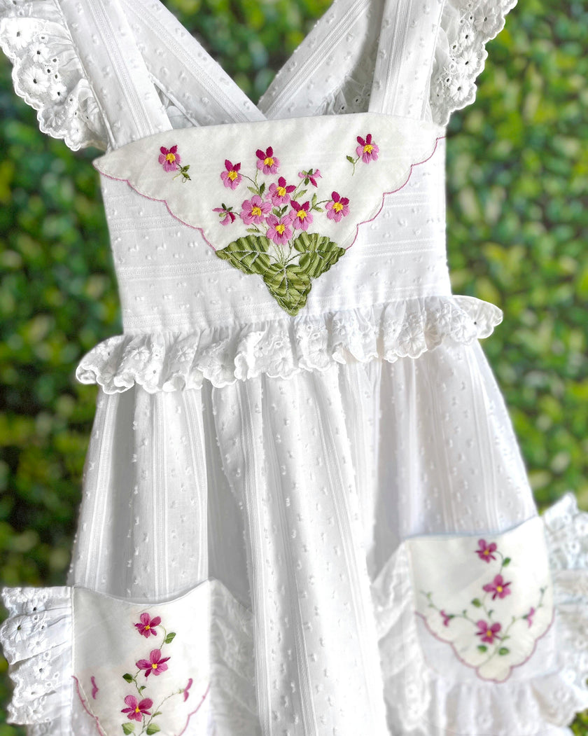4T Heirloom Handkerchief Dress - Magenta Floral