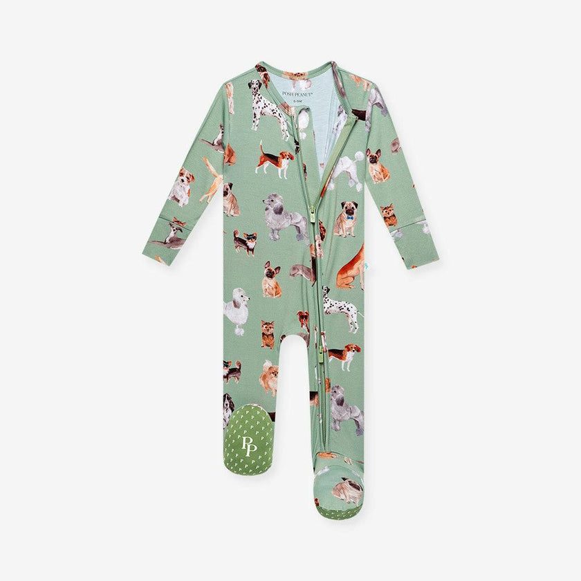 Posh Puppies Footie Zippered One Piece
