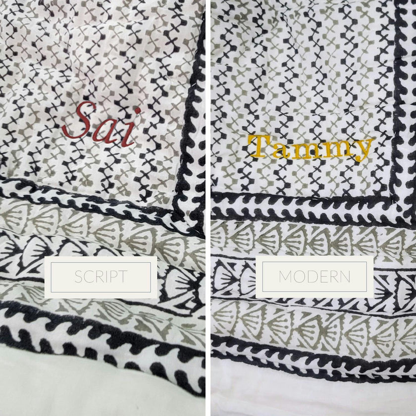 Block-Printed Cotton Crib Quilt