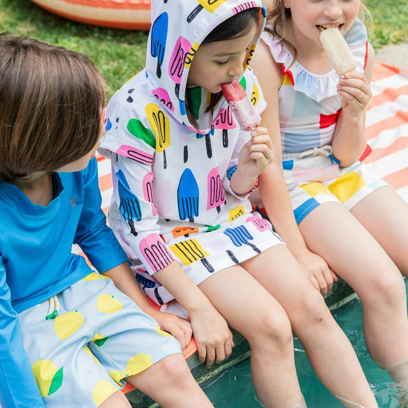 Recycled Cotton Checkered Cropped Kid Short