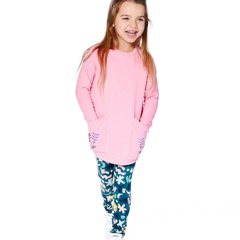 Tunic Tee With Embroidered Pockets Light Pink