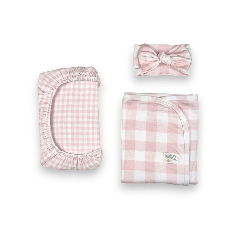 Sunday Picnic, Pink Blush - Bamboo Newborn Nest