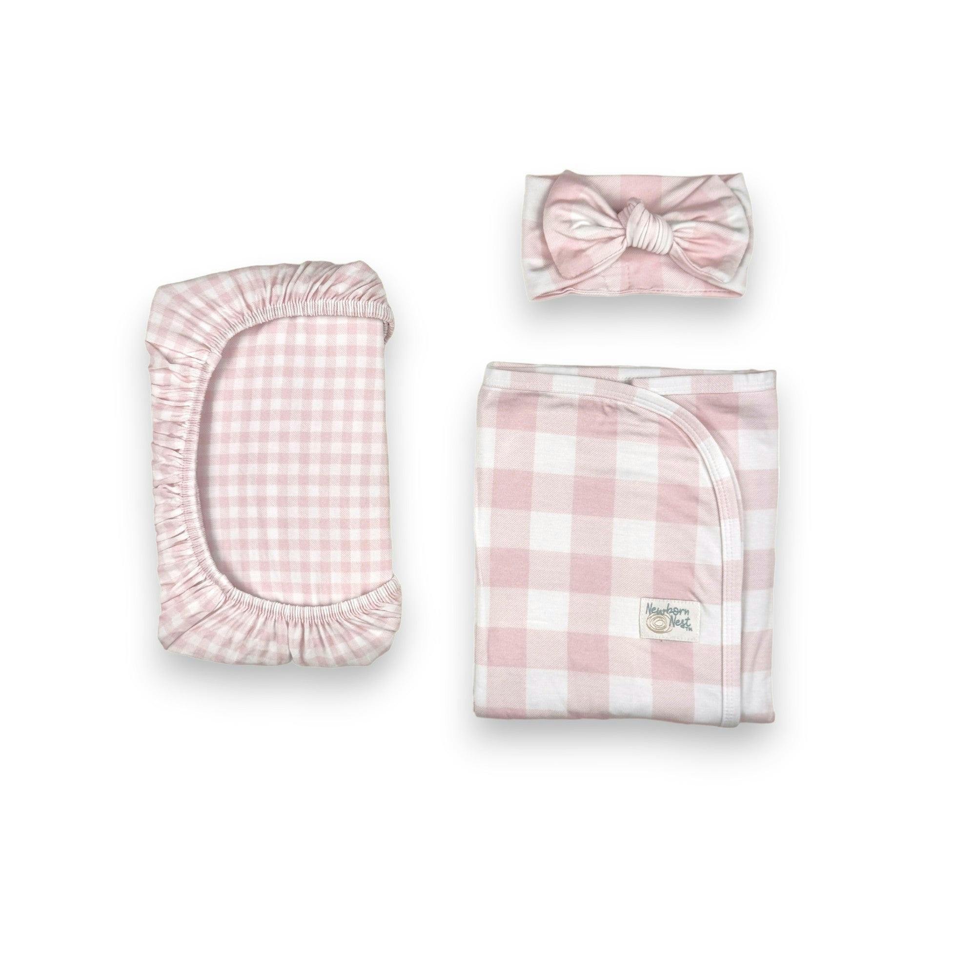 Sunday Picnic, Pink Blush - Bamboo Newborn Nest