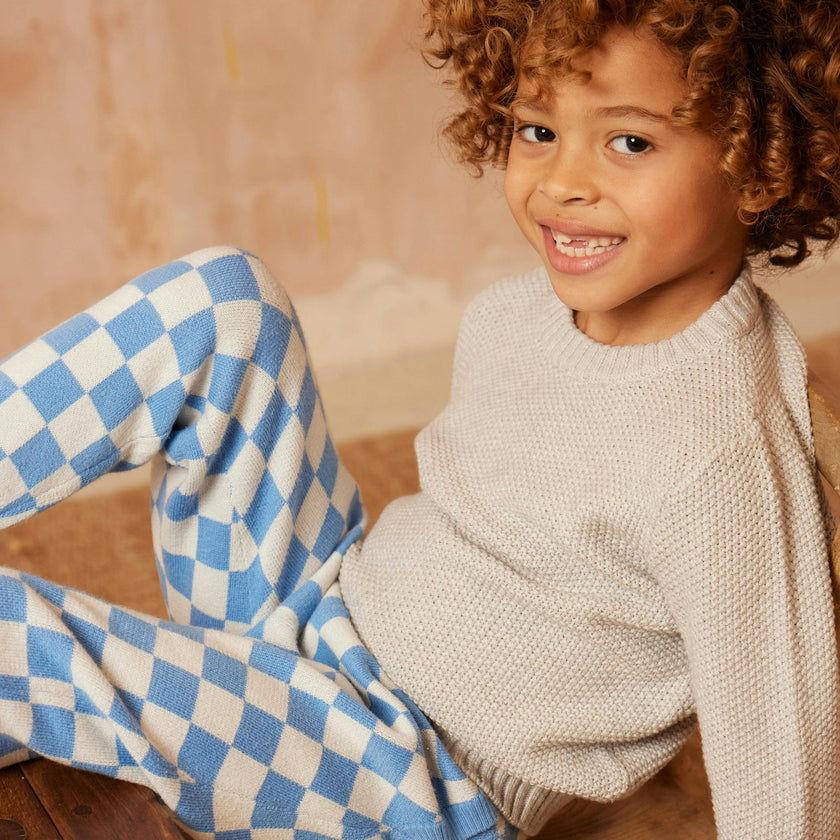 Moss Stitch Jumper | Grey
