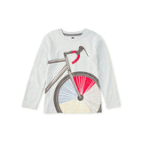 Color Wheel Bike Graphic Tee, Pearl Blue