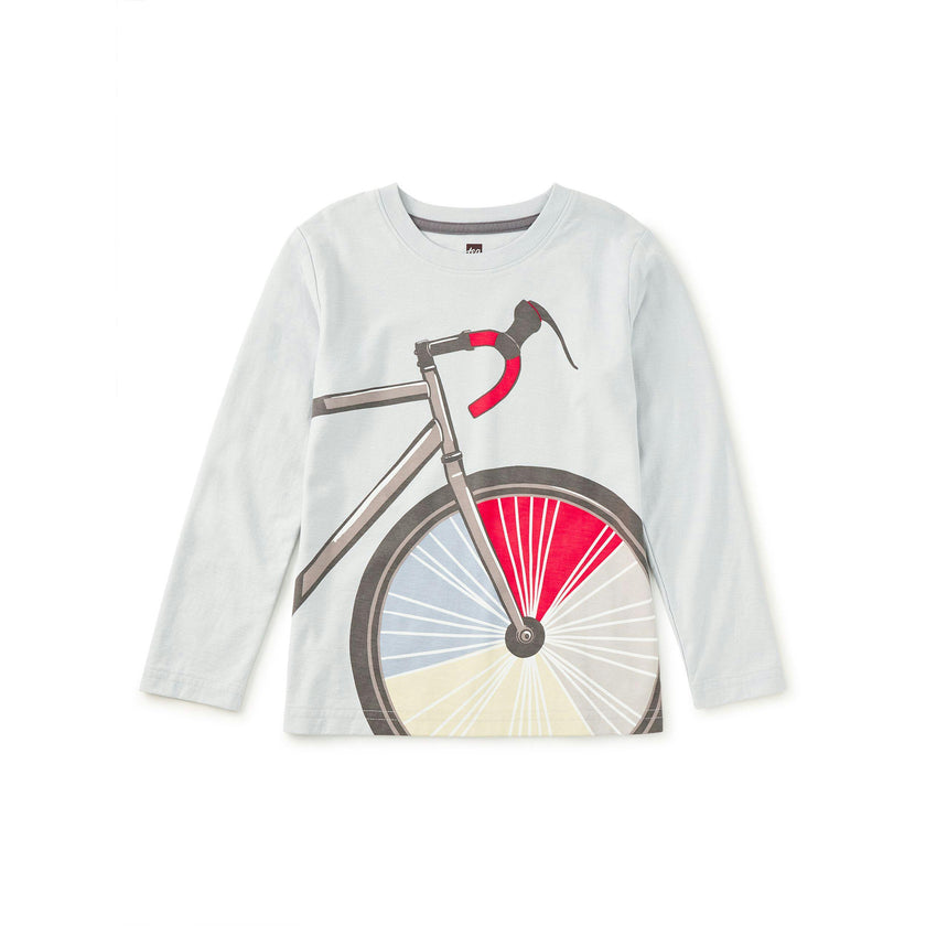 Color Wheel Bike Graphic Tee, Pearl Blue